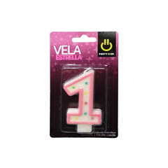 Velas Numéricas Estrella Rosa Party Is On