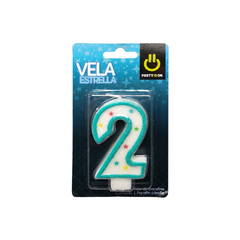 Vela Numérica Estrella Azul Party Is On