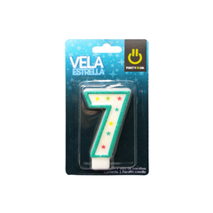 Vela Numérica Estrella Azul Party Is On