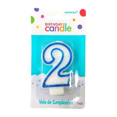 Birthday Candle Vela Glitter Azul - Amscan
