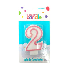 Birthday Candle Vela Glitter Rosa - Amscan