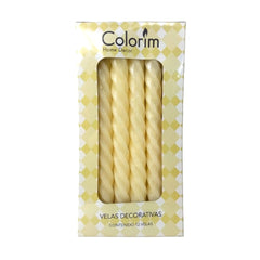 Velas Decorativas Espiral - Colorim - 12 Piezas