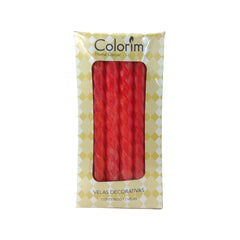 Velas Decorativas Espiral - Colorim - 12 Piezas