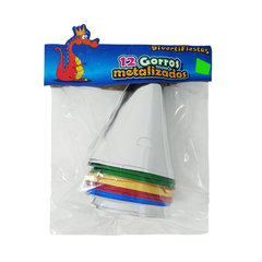 Gorros Metalizados Divertifiestas 12 piezas