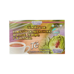 Té Corazón de Alcachofa, Té Verde, Té Rojo y Té Blanco - GN+Vida - 30 sobres