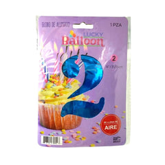 Globo de Número #14 azul - Lucky Balloon