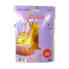 Globo de Número #14 dorado - Lucky Balloon