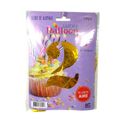 Globo de Número #14 dorado - Lucky Balloon