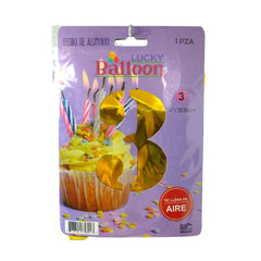 Globo de Número #14 dorado - Lucky Balloon