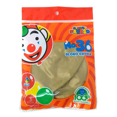 Globo Esfera Dorado #36 - Globos Payaso - 3 piezas