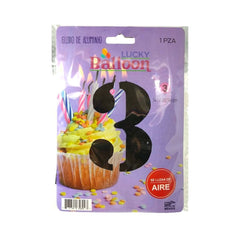 Globo de Número #14 negro - Lucky Balloon