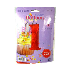 Globos de Número #14 rojos - Lucky Balloon