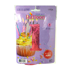 Globo de Número #14 rosa - Lucky Balloon