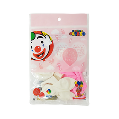 Globos Payaso Baby Shower Rosa - 10 piezas