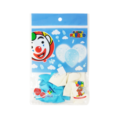 Globos Payaso Baby Shower Azul - 10 piezas