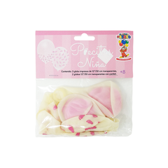 Globos Payaso Piecitos Rosa - 5 piezas