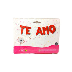 Letrero de globos rojos "Te amo"