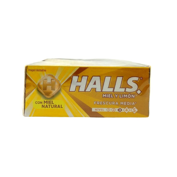 Caramelo macizo Halls sabor limón con miel 9 pzas