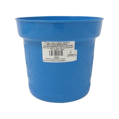 Maceta grabada en color azul
