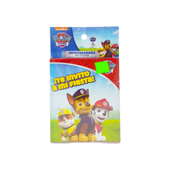 Paw Patrol Invitaciones 6 Piezas.