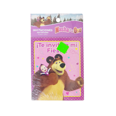 Masha y el Oso Invitaciones 6 Pzas