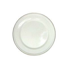 Plato de peltre blanco con filo de acero inoxidable 24 cm