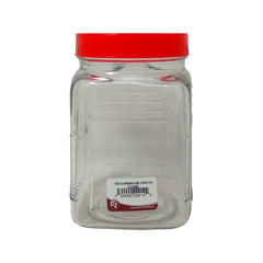 Azucarera de cristal con tapa roja