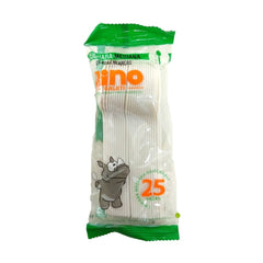Cubiertos Medianos Blancos - Rino - 25 Piezas