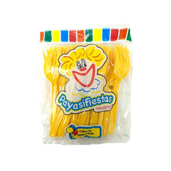 Tenedor Mediano de Colores - Payasifiestas - 25 Piezas