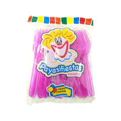 Tenedor Mediano Neón - Payasifiestas - 25 Piezas