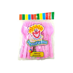 Tenedor Mediano de Colores - Payasifiestas - 25 Piezas