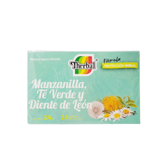 Manzanilla, Té Verde y Diente de León - Therbal - 24 sobres