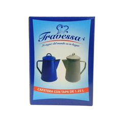 Cafetera de peltre blanca con tapa Travessa 1.25 L
