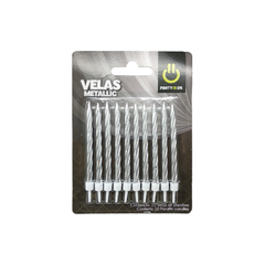 Velas Metálicas Party Is On 10 Pzas