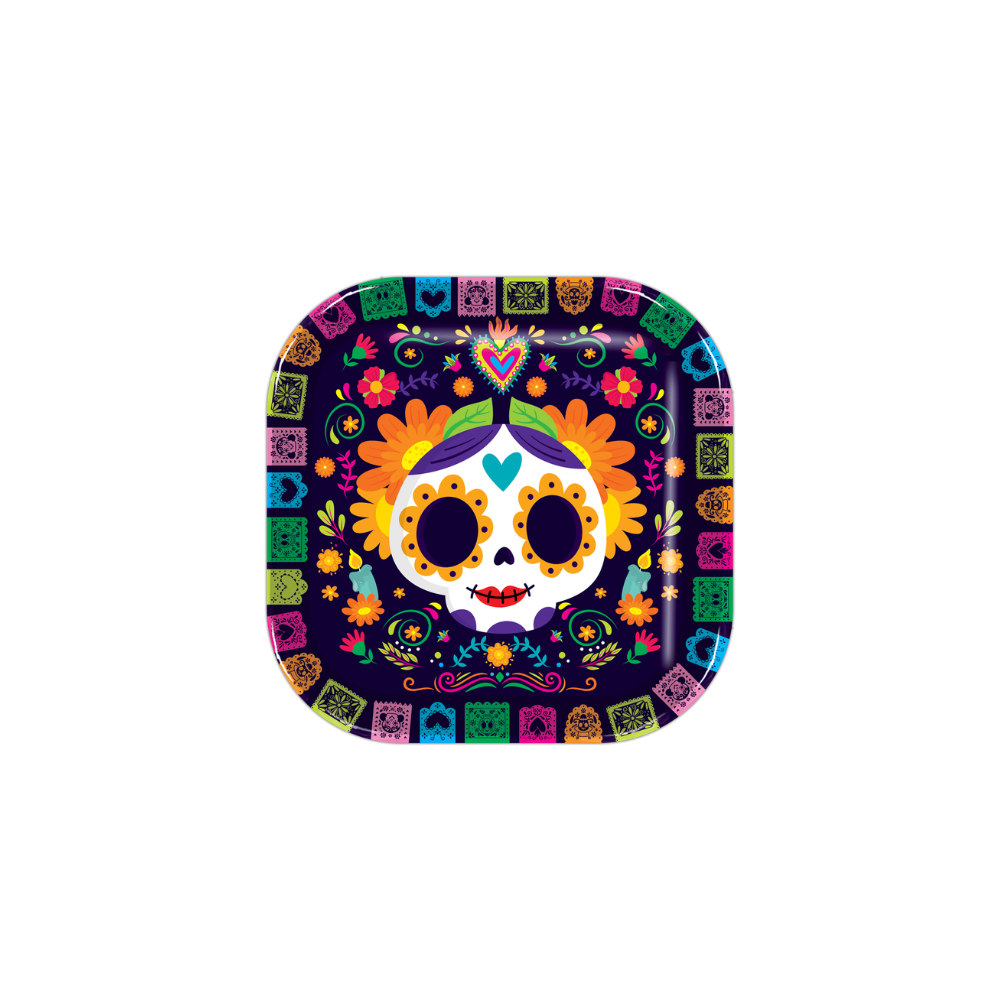 Plato cuadrado Día de Muertos C/8