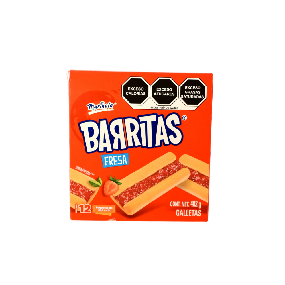 Barritas de Fresa - Marinela - 12 piezas