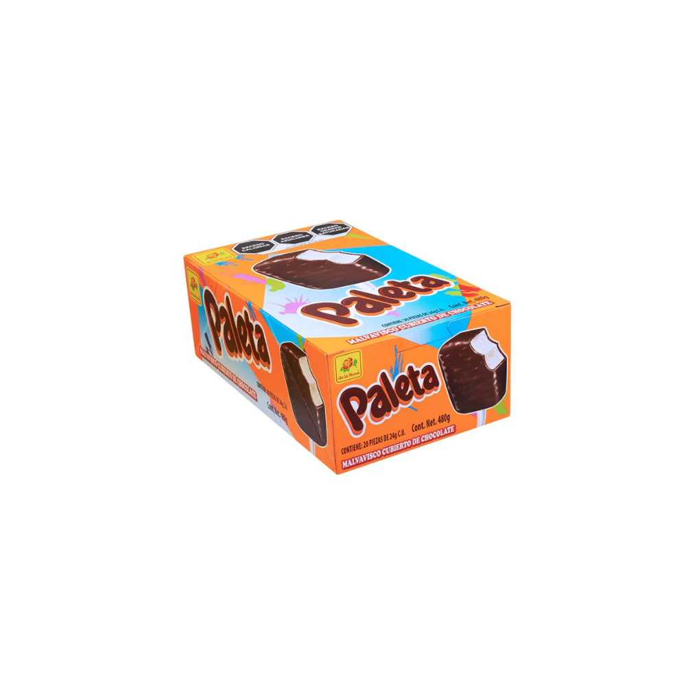 Paleta de malvavisco cubierta de chocolate - De La Rosa - 20 piezas
