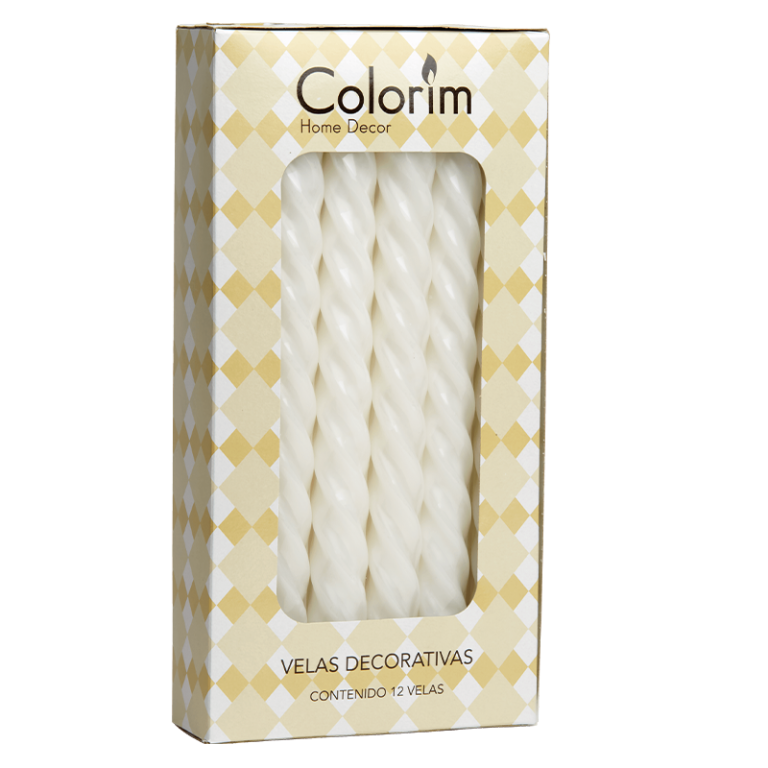 Velas Decorativas Espiral - Colorim - 12 Piezas