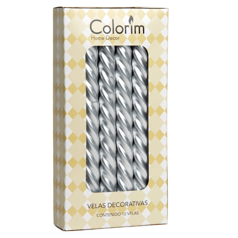 Velas Decorativas Espiral - Colorim - 12 Piezas