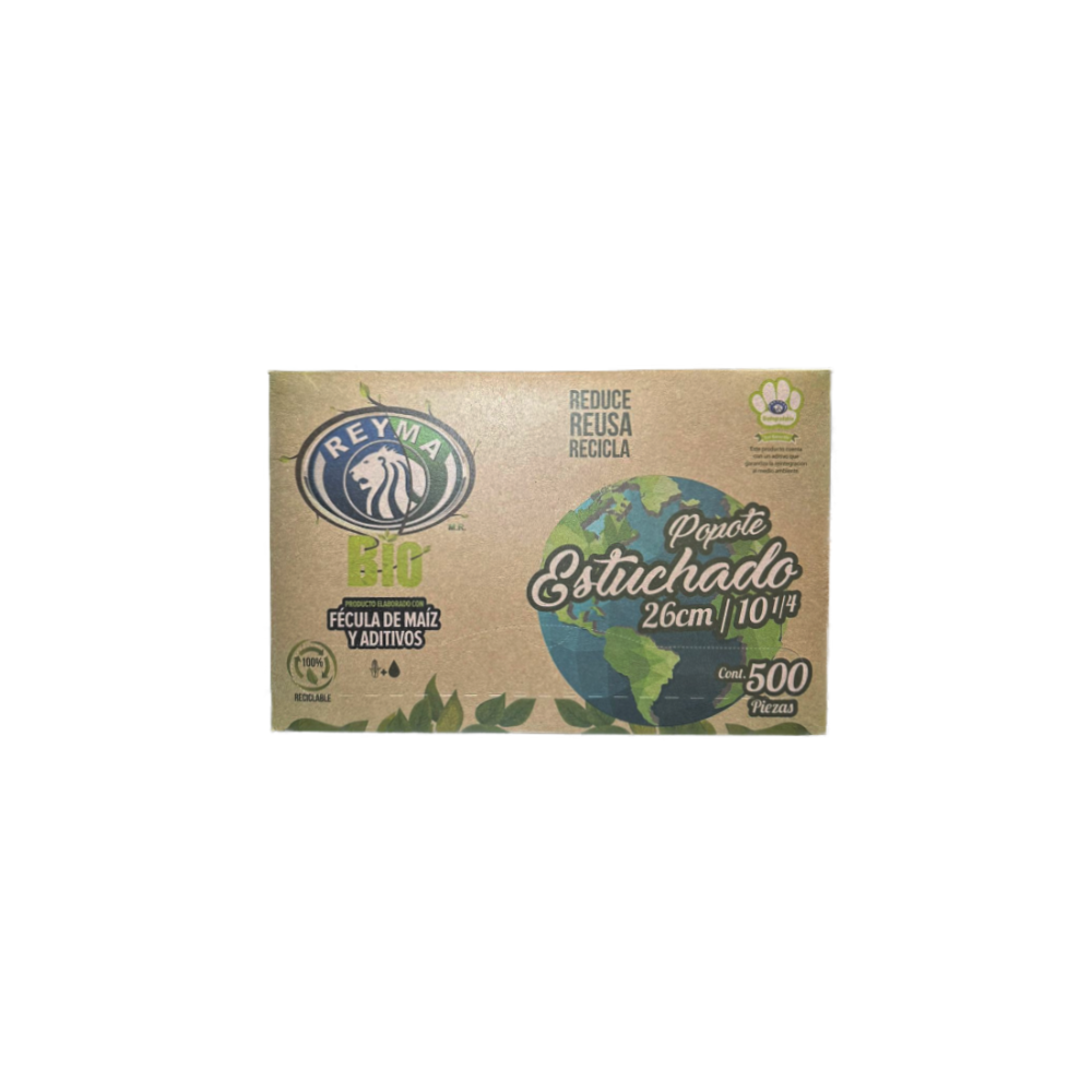 Popote Biodegradable Estuchado C/500 26 cm Reyma