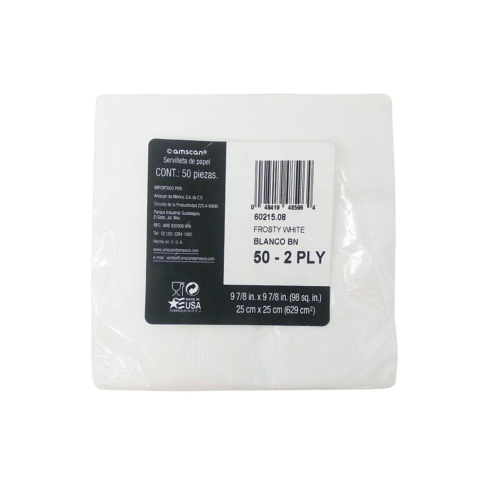 Servilletas Blancas - Amscan - 50 Pzas