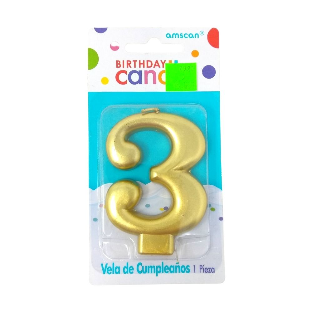 Birthday Candle Vela Dorada - Amscan