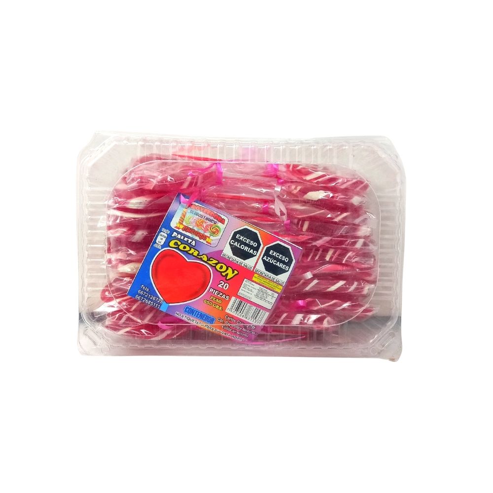 Estuche Paleta Corazón - Chilango - 20 Piezas
