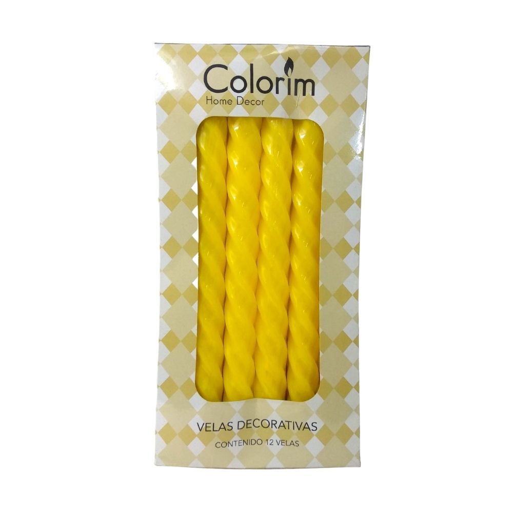 Velas Decorativas Espiral - Colorim - 12 Piezas