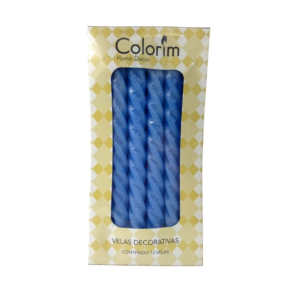 Velas Decorativas Espiral - Colorim - 12 Piezas