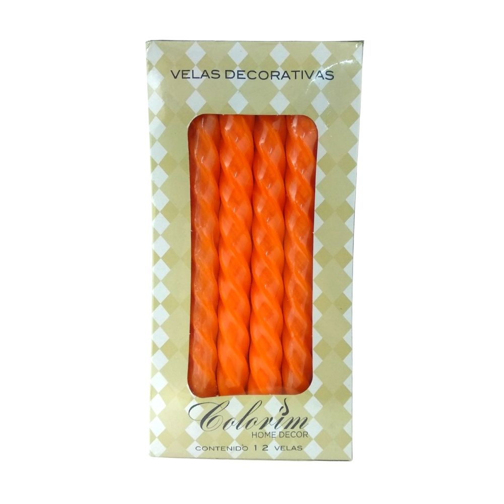 Velas Decorativas Espiral - Colorim - 12 Piezas