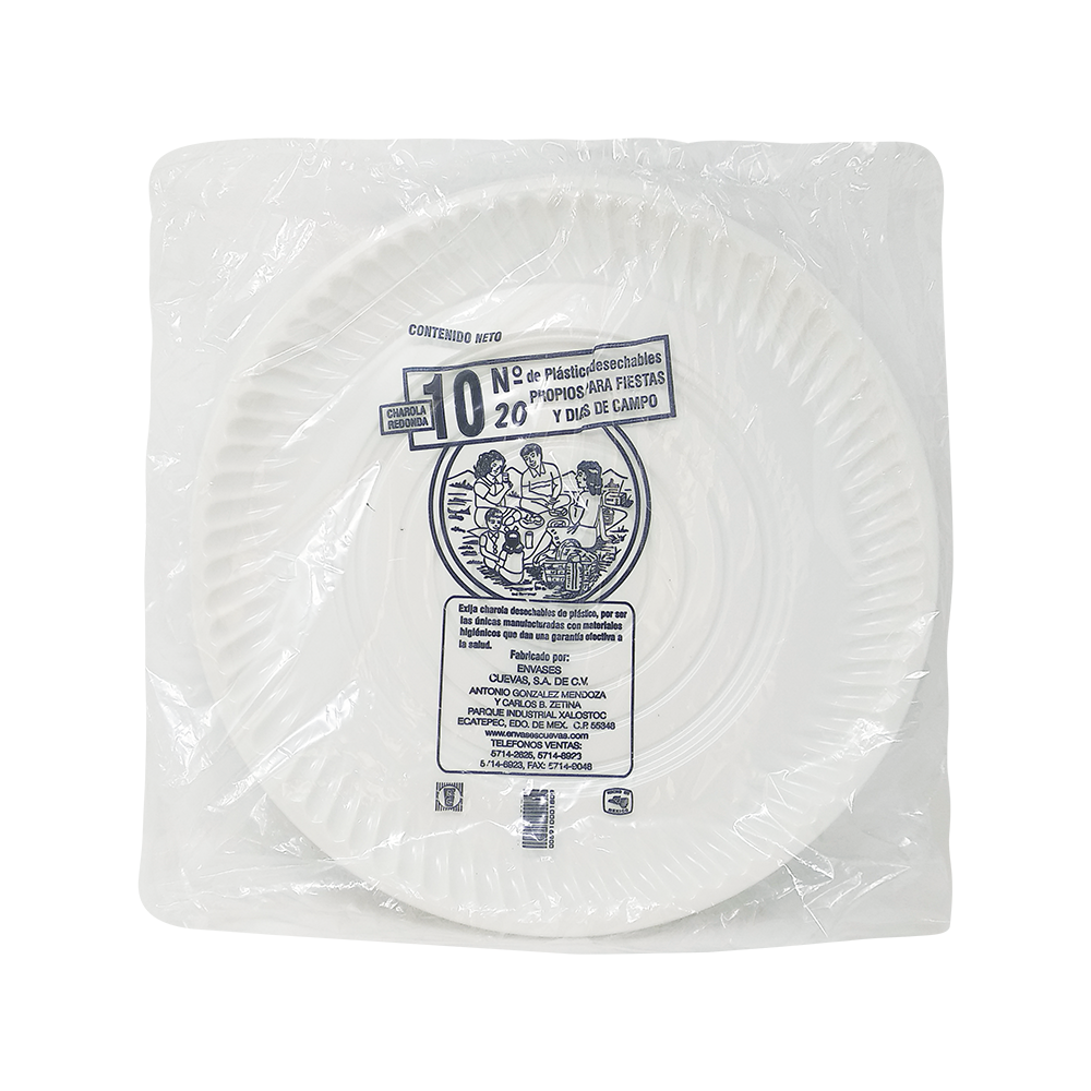 Charolas Redondas - Envases Cuevas - 10 piezas