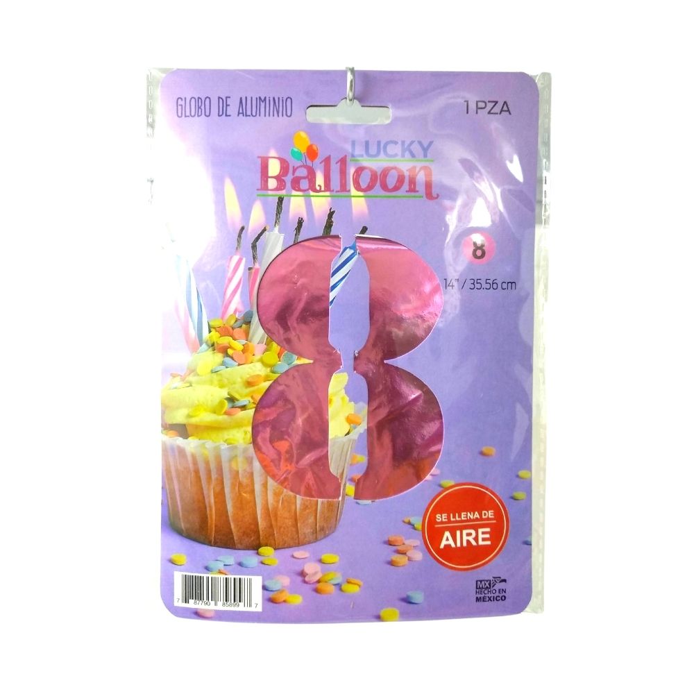 Globo de Número #14 rosa - Lucky Balloon