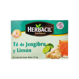Té de Jengibre y Limón - Herbacil - 25 saquitos
