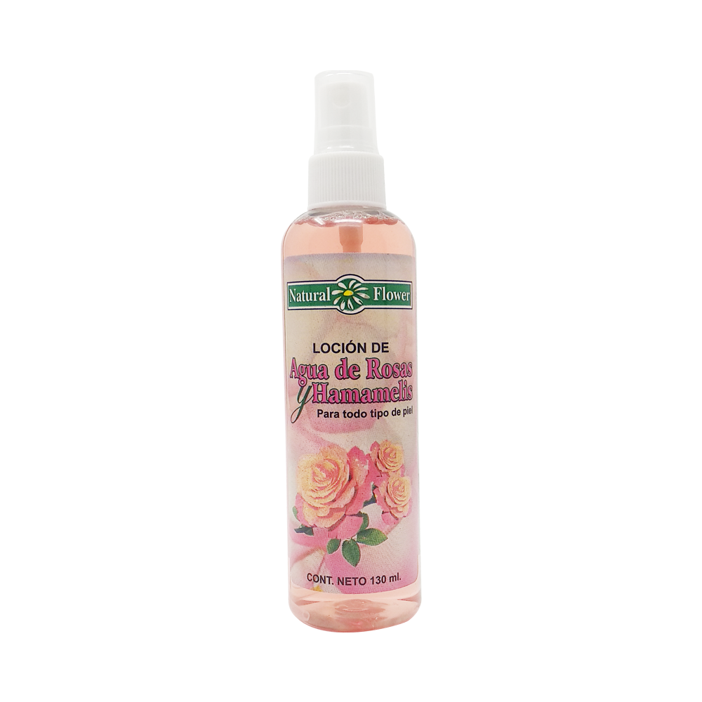 Loción de Agua de Rosas y Hamamelis - Natural Flower - 130 ml